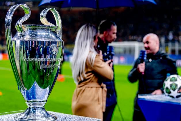Champions League Cup during the match Inter Feyenoord at the San Siro Stadium for the UEFA Champions League Round of 16 2st leg season 2024 2025 in MILAN, Italia on 11 march 2025, photo by Marcel van Dorst EYE4images DeFodi Images
