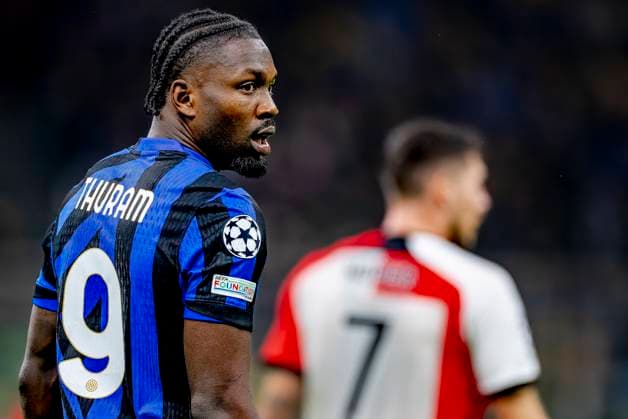 FC Internazionale Milan forwarder Marcus Thuram during the match Inter Feyenoord at the San Siro Stadium for the UEFA Champions League Round of 16 2st leg season 2024 2025 in MILAN, Italia on 11 march 2025, photo by Marcel van Dorst EYE4images DeFodi Images