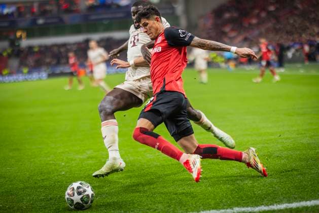 Leverkusen, Germany 11th Mar 2025 Piero Hincapie LEV Dayot Upamecano FCB Bayer Leverkusen FC Bayern Munich 11 03 2025