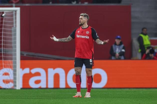 11 03 2025, Football, Season 2024 2025, Champions League, Round of 16, Bayer Leverkusen FC Bayern Munich, Robert Andrich Bayer Leverkusen Leverkusen BayArena NRW Germany xRHR PHOTO TRx Copyright: TimxRehbein RHR-FOTOx RHR-FOTO TR