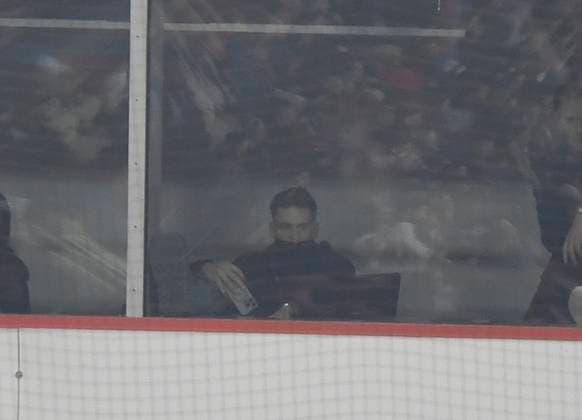 11 03 2025, xophax, Soccer Champions League Bayer 04 Leverkusen Bayern Munich Florian Wirtz Bayer Leverkusen injured as spectator in a box of the BayArena DFL DFB REGULATIONS PROHIBIT ANY USE OF PHOTOGRAPHS as IMAGE SEQUENCES and or QUASI VIDEO Leverkusen
