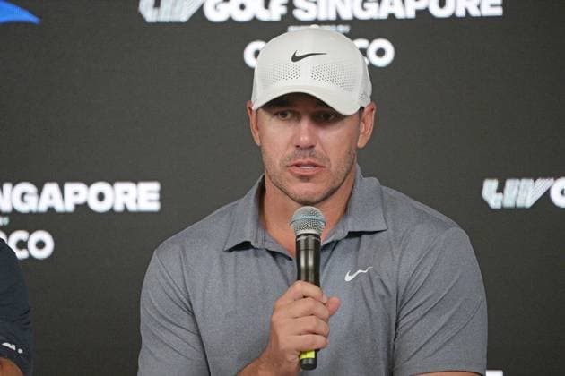 (250312) -- SINGAPORE, March 12, 2025 -- Smash s Brooks Koepka of The United States attends the pre-competition press conference, PK, Pressekonferenz of LIV Golf Singapore held at Sentosa Golf Club in Singapore on March 12, 2025. (Photo by Then Chih Wey Xinhua) (SP)SINGAPORE-GOLF-LIV GOLF-PRESS CONFERENCE XinxJiapo 