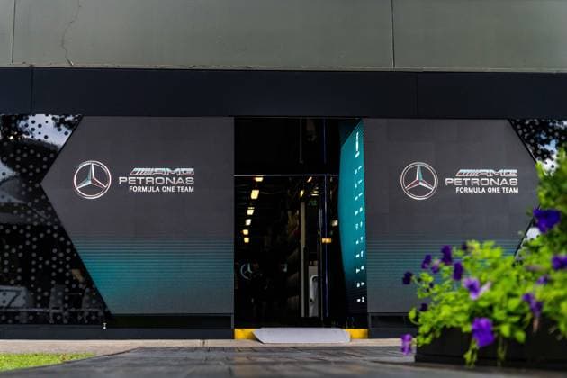 March 12, 2025, Melbourne, Victoria, Australia: Mercedes-AMG PETRONAS Formula One Team garage on Wednesday at the Formula 1 Louis Vuitton Australian Grand Prix 2025 on March 12, 2025 in Melbourne, Australia. Melbourne Australia - ZUMAf186 20250312_zsp_f186_018 Copyright: xJamesxForresterx
