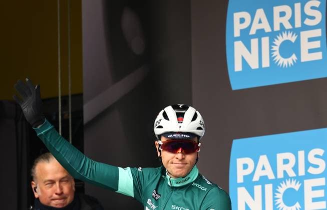Belgian Tim Merlier of Soudal Quick-Step pictured at the start of stage four of the 83th edition of the Paris-Nice cycling race, 163,4km from Vichy to La Loge des Gardes, France, Wednesday 12 March 2025. DAVIDxPINTENS  x114744857x