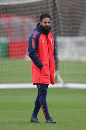 Manchester United, ManU Training Manchester United Manager Ruben Amorim during the Manchester United Training session ahead of the UEFA Europa League Round of 16, 2nd Leg match vs Real Sociedad, Carrington Training Centre, Manchester, England, United Kingdom on 12 March 2025 Credit: Phil Duncan Every Second Media Editorial use only. All images are copyright Every Second Media Limited. No images may be reproduced without prior permission. Copyright: xIMAGO EveryxSecondxMediax ESM-1364-0003 PhilxDuncanx xEveryxSecondxMediax