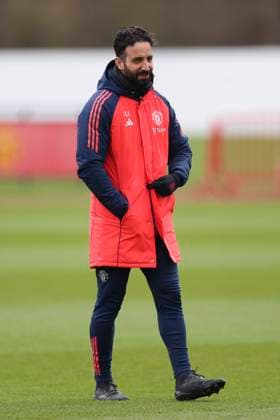 Manchester United, ManU Training Manchester United Manager Ruben Amorim during the Manchester United Training session ahead of the UEFA Europa League Round of 16, 2nd Leg match vs Real Sociedad, Carrington Training Centre, Manchester, England, United Kingdom on 12 March 2025 Credit: Phil Duncan Every Second Media Editorial use only. All images are copyright Every Second Media Limited. No images may be reproduced without prior permission. Copyright: xIMAGO EveryxSecondxMediax ESM-1364-0005 PhilxDuncanx xEveryxSecondxMediax