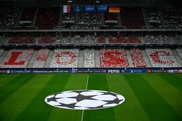Lille, Stade de Mauroy, 12 03 25, FRA, Men, UEFA Champions League, Season 2024 2025, Round of 16, OSC Lille Borussia Dortmund Picture stadium view inside UEFA regulations prohibit any use of photographs as image sequences and or quasi video Hauts de France France
