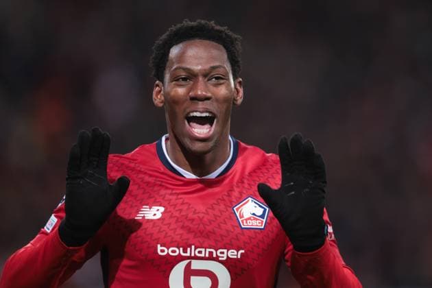 12 03 2025, UEFA Champions League, round of 16, Lille OSC Borussia Dortmund, Jonathan David LOSC Lille celebrates the 1-0 goal, Lille Stade Pierre Mauroy Decathlon Arena Paris xRHR PHOTO DEx Copyright: DennisxEwert RHR-FOTOx RHR-FOTO DE
