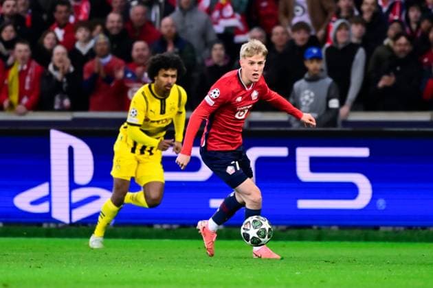 FOOTBALL : Lille vs Borussia Dortmund - Ligue des Champions - 12 03 2025 Hakon HARALDSSON ( 7 - Lille ) during UEFA Champions League match between Lille OSC and Borussia Dortmund at Stade Pierre Mauroy on March 12, 2025 in Lille, France. ( Photo by Dante Badano PsnewZ ) - LilleFrance  Copyright: xDantexBadanox