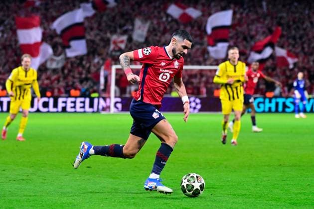 FOOTBALL : Lille vs Borussia Dortmund - Ligue des Champions - 12 03 2025 Remy CABELLA ( 10 - Lille ) during UEFA Champions League match between Lille OSC and Borussia Dortmund at Stade Pierre Mauroy on March 12, 2025 in Lille, France. ( Photo by Dante Badano PsnewZ ) - LilleFrance  Copyright: xDantexBadanox