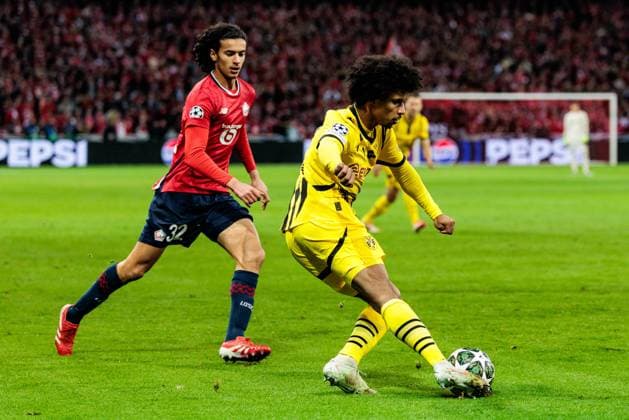 UEFA Champions League, LOSC Lille Borussia Dortmund 12 03 2025 Karim Adeyemi Borussia Dortmund, 27 on the ball UEFA Champions League round of 16 second leg, LOSC Lille Borussia Dortmund Lille, Stade Pierre Mauroy on 12 03 2025 Copyright: xBEAUTIFULxSPORTS Wunderlx