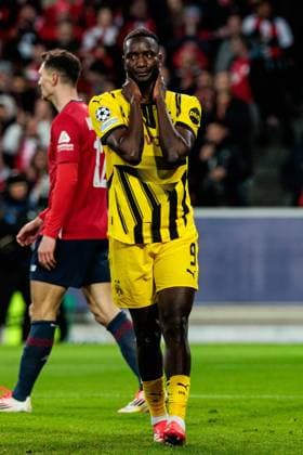 UEFA Champions League, LOSC Lille Borussia Dortmund 12 03 2025 Serhou Guirassy Borussia Dortmund, 9 beats his hands over his head in frustration UEFA Champions League round of 16 second leg, LOSC Lille Borussia Dortmund Lille, Stade Pierre Mauroy on 12 03 2025 Copyright: xBEAUTIFULxSPORTS Wunderlx