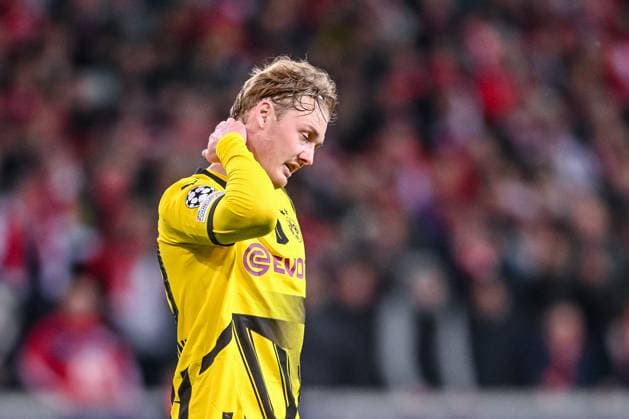 Lille, France, 12 03 2025 Julian Brandt BV Borussia Dortmund gestures looks dejected during the UEFA Champions League 2024 25 Round of 16 Second Leg match between LOSC Lille and Borussia Dortmund at Stade Pierre Mauroy on March 12, 2025 in Lille, France Photo by Harry Langer DeFodi Images