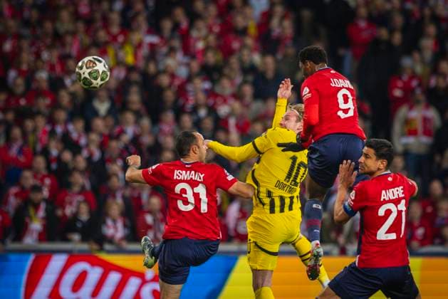 Lille, Germany 12th Mar 2025 Julian Brandt BvB Ismaily Lille Jonathan David Lille Benjamin Andre Lille OSC Lille Borussia Dortmund 12 03 2025