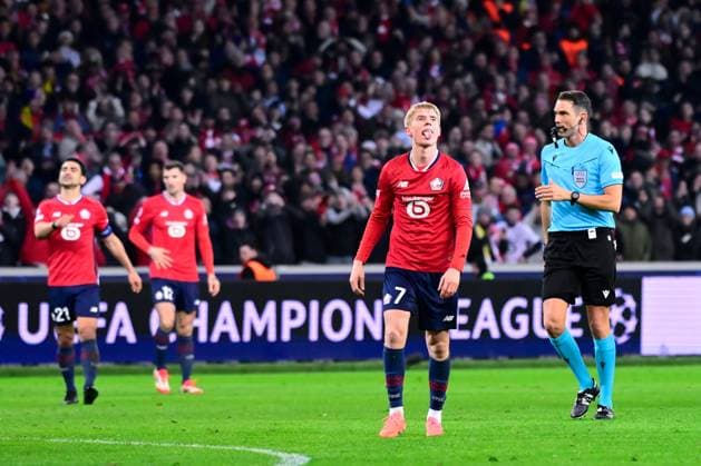 FOOTBALL : Lille vs Borussia Dortmund - Ligue des Champions - 12 03 2025 Hakon HARALDSSON ( 7 - Lille ) looks dejected during UEFA Champions League match between Lille OSC and Borussia Dortmund at Stade Pierre Mauroy on March 12, 2025 in Lille, France. ( Photo by Dante Badano PsnewZ ) - LilleFrance  Copyright: xDantexBadanox