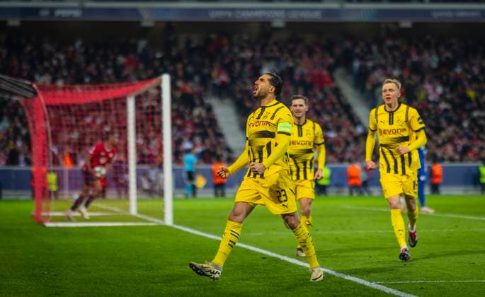 Lille, Germany 12th Mar 2025 Goal celebration Emre Can BvB OSC Lille Borussia Dortmund 12 03 2025