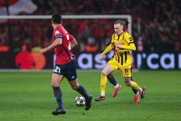 12 03 2025, UEFA Champions League, Round of 16, Lille OSC Borussia Dortmund, Maximilian Beier Borussia Dortmund , Lille Stade Pierre Mauroy Decathlon Arena Paris xRHR PHOTO ENx Copyright: DennisxEwert RHR-FOTOx RHR-FOTO DE