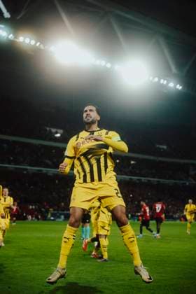 12 03 2021, Lille, Stade Pierre Mauroy, Football men, ChampionsLeague 2024 2025, OSC Lille Borussia Dortmund Emre Can 1 1 Goal celebration