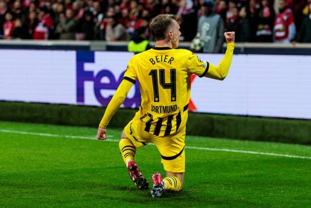 UEFA Champions League, LOSC Lille Borussia Dortmund 12 03 2025 Maximilian Beier Borussia Dortmund, 14 UEFA Champions League round of 16 second leg, LOSC Lille Borussia Dortmund Lille, Stade Pierre Mauroy on 12 03 2025 Copyright: xBEAUTIFULxSPORTS Wunderlx