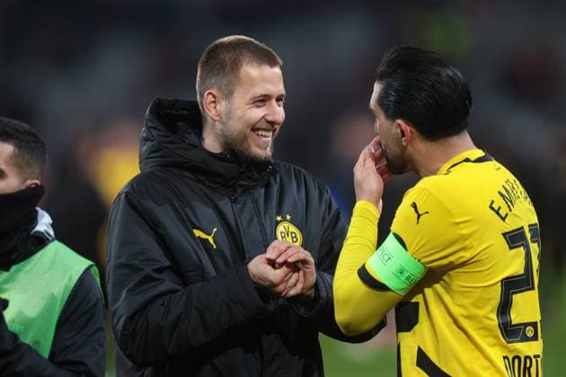 12 03 2025, UEFA Champions League, round of 16, Lille OSC Borussia Dortmund, f l Waldemar Anton Borussia Dortmund , Emre Can Borussia Dortmund rejoice, Lille Stade Pierre Mauroy Decathlon Arena Paris xRHR PHOTO DEx Copyright: DennisxEwert RHR-FOTOx RHR-FOTO DE