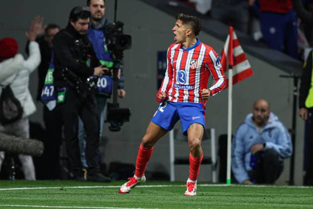 ESP: Atletico de Madrid - Real Madrid. UEFA Champions League match. Round of 16. Second Leg. Giuliano Simeone of Atletico de Madrid during the UEFA Champions League match, Round of 16, second leg, between Atletico de Madrid and Real Madrid played at Riyadh Air Metropolitano Stadium on March 12, 2025 in Madrid Spain. kpng Copyright: xAntonioxPozox xPRESSINPHOTOx AP_250312_ATL_RMA_UCL_001