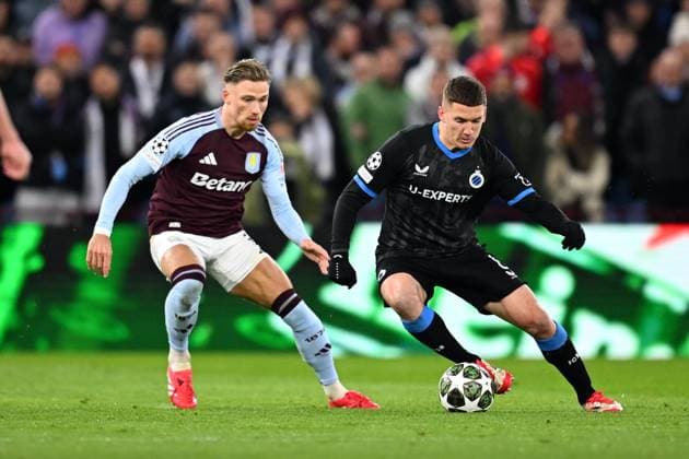 Aston Villa v Club Brugge - UEFA Champions League BIRMINGHAM, ENGLAND - MARCH 12 : Tzolis Christos forward of Club Brugge in action during the UEFA Champions League 2024 25 round of 16 match second leg between Aston Villa and Club Brugge on March 12, 2025 in Birmingham, England, 12 03 2025 Birmingham England  Copyright: xTomasxSiskx