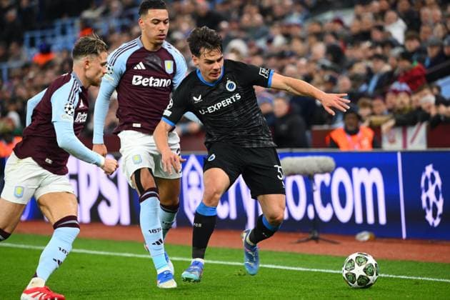Aston Villa v Club Brugge - UEFA Champions League BIRMINGHAM, ENGLAND - MARCH 12 : Jashari Ardon midfielder of Club Brugge in action during the UEFA Champions League 2024 25 round of 16 match second leg between Aston Villa and Club Brugge on March 12, 2025 in Birmingham, England, 12 03 2025 Birmingham England  Copyright: xVincentxKalutx