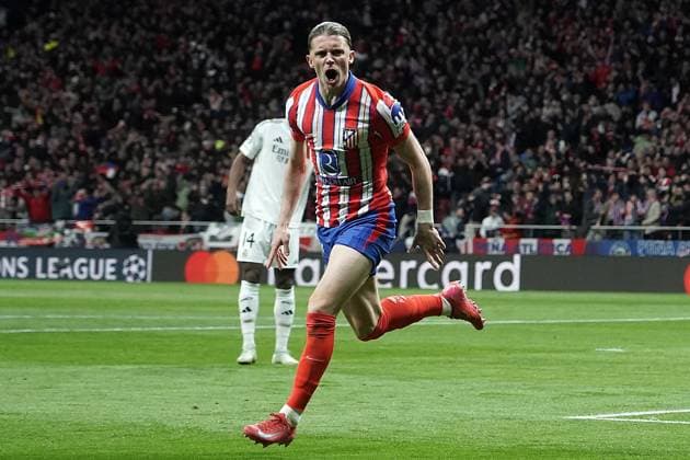 ATLETICO DE MADRID v REAL MADRID CF. CHAMPIONS LEAGUE 2024 2025. ROUND OF 16. 2ND LEG MATCH. Atletico de Madrid s Conor Gallagher celebrates goal during Champions League 2024 2025 Round of 16 2nd leg match. March 12,2025. (ALTERPHOTOS Acero) MadridSpain  Copyright: xAcerox