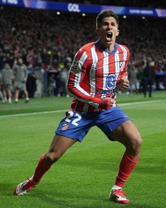 ATLETICO DE MADRID v REAL MADRID CF. CHAMPIONS LEAGUE 2024 2025. ROUND OF 16. 2ND LEG MATCH. Atletico de Madrid s Giuliano Simeone celebrates goal during Champions League 2024 2025 Round of 16 2nd leg match. March 12,2025. (ALTERPHOTOS Acero) MadridSpain  Copyright: xAcerox