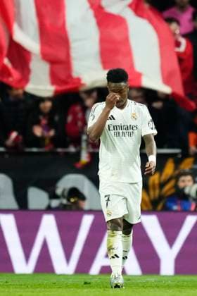 Atletico de Madrid v Real Madrid C.F. - UEFA Champions League 2024 25 Round of 16 Second Leg Vinicius Junior left winger of Real Madrid and Brazil after failed the penalty during the UEFA Champions League 2024 25 UEFA Champions League 2024 25 Round of 16 second leg match between Atletico de Madrid and Real Madrid C.F. at Estadio Riyadh Air Metropolitano on March 12, 2025 in Madrid, Spain. Madrid Spain  Copyright: xJosexBretonx originalFilename:bretonhernandez-atletico250312_npIjZ.jpg