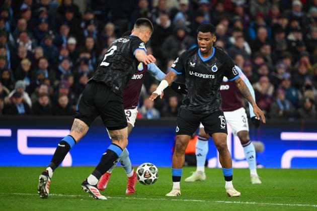 Aston Villa v Club Brugge - UEFA Champions League BIRMINGHAM, ENGLAND - MARCH 12 : Onyedika Nwadike Raphael midfielder of Club Brugge in action during the UEFA Champions League 2024 25 round of 16 match second leg between Aston Villa and Club Brugge on March 12, 2025 in Birmingham, England, 12 03 2025 Birmingham England  Copyright: xVincentxKalutx