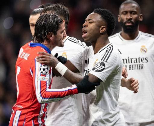 Atletico de Madrid x Real Madrid Vini Jr (Real Madrid) in action during the game against Atletico de Madrid valid for Champions League at the Metropolitano stadium, in Madrid, today March 12, 2025. Copyright: xx 0L3A0494