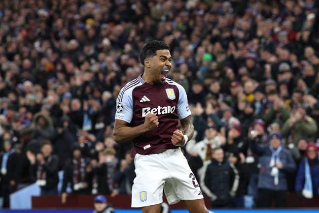 Aston Villa gegen Club Brugge 12. März 2025, Aston UEFA Champions League, Achtelfinale, Rückspiel Aston Villa gegen Club Brugge Ian Maatsen von Aston Villa feiert seinen zweiten Treffer Foto Charlotte Wilson Abseits Aston UK  Copyright: xCharlottexWilsonx xOffsidexOffside