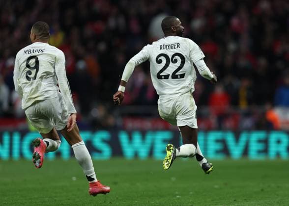 ESP: Atletico de Madrid - Real Madrid. UEFA Champions League match. Round of 16. Second Leg. Antonio Rudiger of Real Madrid during the UEFA Champions League match, Round of 16, second leg, between Atletico de Madrid and Real Madrid played at Riyadh Air Metropolitano Stadium on March 12, 2025 in Madrid Spain. kpng Copyright: xAntonioxPozox xPRESSINPHOTOx AP_250312_ATL_RMA_UCL_093