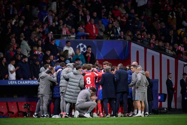 UEFA Champions League soccer match Atletico de Madrid vs Real Madrid at Riyadh Air Metropolitano stadium in Madrid, Spain 12 March 2025 Atletico de Madrid players at the end of the match 900 Cordon Press  900 CordonxPress LOF - UEFA Champions League Atletico de Madrid vs Real Madrid
