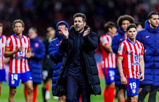 Atletico de Madrid vs Real Madrid CF - UEFA Champions League - 12 03 2025 Atletico de Madrid head coach Diego Pablo Simeone during the UEFA Champions League match between Atletico de Madrid and Real Madrid CF at Estadio Riyadh Air Metropolitano on March 12, 2025 in Madrid, Spain. Madrid Spain Copyright: xPGSxPhotoxAgencyx