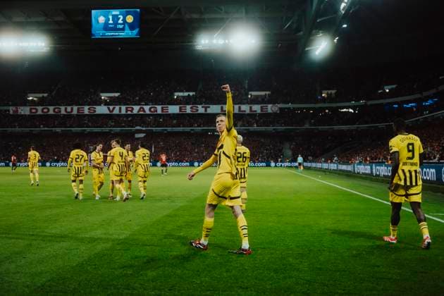 12 03 2021, Lille, Stade Pierre Mauroy, Football men, ChampionsLeague 2024 2025, OSC Lille Borussia Dortmund Maximilian Beier, 2 1 BVB