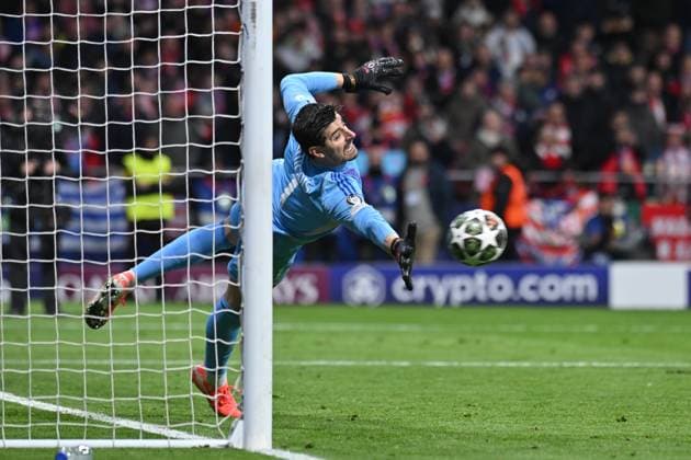 March 13, 2025, Madrid, Madrid, Spain: 1 THIBAUT COURTOIS during the UEFA Champions League 2024 25 UEFA Champions League 2024 25 Round of 16 second leg match between Atletico de Madrid and Real Madrid C.F. at Estadio Riyadh Air Metropolitano on March 12, 2025 in Madrid, Spain. Madrid Spain - ZUMAc312 20250313_zsp_c312_030 Copyright: xOscarxManuelxSanchezx