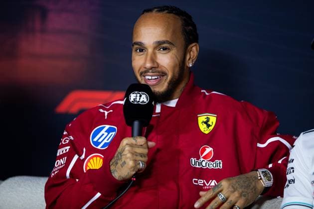 F1 - AUSTRALIAN GRAND PRIX 2025 HAMILTON Lewis (gbr), Scuderia Ferrari SF-25, portrait press conference, PK, Pressekonferenz during the Formula 1 Louis Vuitton Australian Grand Prix 2025, 1st round of the 2025 FIA Formula One World Championship, WM, Weltmeisterschaft from March 14 to 16, 2025 on the Albert Park Grand Prix Circuit, in Melbourne, Australia - Copyright: xJoaoxFilipex