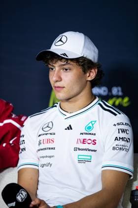 F1 - AUSTRALIAN GRAND PRIX 2025 KIMI ANTONELLI Andrea (ita), Mercedes AMG F1 Team W16, portrait press conference, PK, Pressekonferenz during the Formula 1 Louis Vuitton Australian Grand Prix 2025, 1st round of the 2025 FIA Formula One World Championship, WM, Weltmeisterschaft from March 14 to 16, 2025 on the Albert Park Grand Prix Circuit, in Melbourne, Australia - Copyright: xJoaoxFilipex