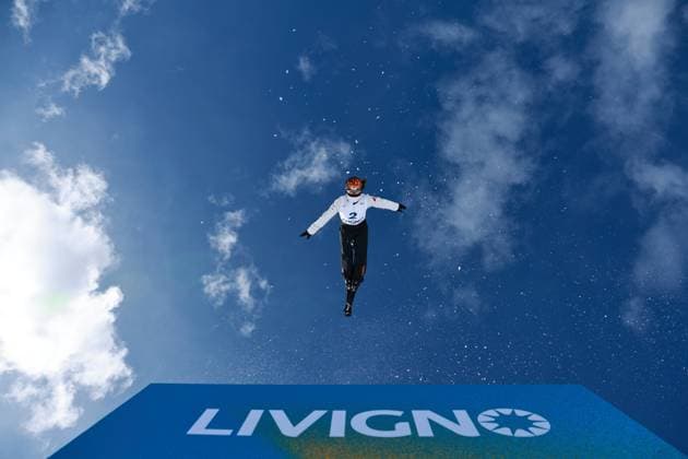 (250313) -- BEIJING, March 13, 2025 -- China s Xu Mengtao attends a practice session for the 2024-2025 FIS Freestyle Ski World Cup at the Livigno Aerials & Moguls Park, in Livigno, Italy, March 11, 2025. ) XINHUA PHOTOS OF THE DAY LixJing 