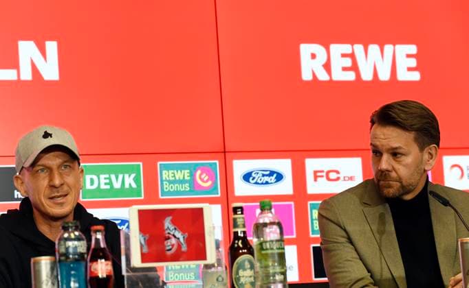 13 03 2025, xophax, Soccer 1 FC Köln 2 Soccer Bundesliga Press Conference Coach Gerhard Struber , left and Thomas Kessler DFL DFB REGULATIONS PROHIBIT ANY USE OF PHOTOGRAPHS as IMAGE SEQUENCES and or QUASI VIDEO Leverkusen