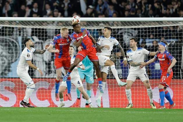 UEFA Europa League Second leg match SS Lazio and Viktoria Plzen Viktoria Plzen s Nigerian forward Rafiu Durosinmi controls the ball during during UEFA Europa League Round of 16 Second leg match between SS Lazio and Viktoria Plzen at Olimpico stadium on March 13, 2025 in Rome, Italy. _BPH9128 Copyright: xAntonioxBalascox
