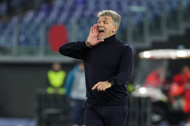 13th March 2025, Stadio Olimpico, Rome, Italy; UEFA Europa League Last 16, Second Leg, Football; Lazio versus Viktoria Plzen; Marco Baroni head coach of SS Lazio  ActionPlus12759676 EmanuelexPennacchio
