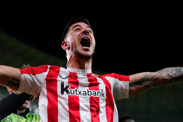 Athletic Club v AS Roma - UEFA Europa League 2024 25 Round of 16 Second Leg Yuri Berchiche left-back of Athletic Club and Spain celebrates after scoring his sides first goal during the UEFA Europa League 2024 25 Round of 16 Second Leg match between Athletic Club and AS Roma at Estadio de San Mames on March 13, 2025 in Bilbao, Spain. Bilbao Basque Country Spain  Copyright: xJosexBretonx originalFilename:bretonhernandez-athletic250313_npgSM.jpg