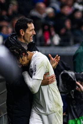 FRANKFURT, GERMANY - 13 MARCH, 2025: Dino Toppmoeller, Coach - The UEFA Europa League football match between Eintracht Frankfurt vs Ajax Amsterdam at Deutsche Bank Park.  Copyright: xVitaliixKliuievx