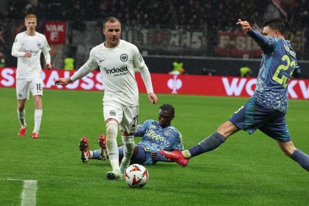 Mario Goetze Eintracht Frankfurt 27 past the ball, Eintracht Frankfurt vs Ajax Amsterdam, Football, UEFA Europa League, Round of 16, Second leg, 13 03 2025 Frankfurt Hesse Germany Copyright: xkolbert-press MartinxAgüerax
