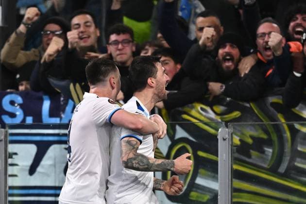 As Roma 13 03 2025 - Europa League Lazio-Viktoria Plzen foto Antonello Sammarco Image nella foto: esultanza gol Alessio Romagnoli 