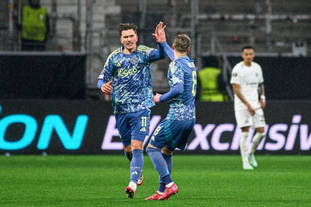 FRANKFURT, GERMANY - 13 MARCH, 2025: Kenneth Taylor - The UEFA Europa League football match between Eintracht Frankfurt vs Ajax Amsterdam at Deutsche Bank Park.  Copyright: xVitaliixKliuievx