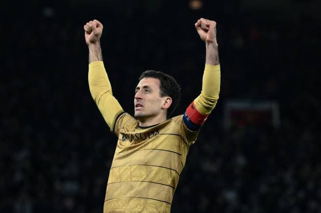 UEFA Europa League Last 16 Manchester United, ManU v Real Sociedad Mikel Oyarzabal of Real Sociedad celebrates his goal to make it 0-1 during the UEFA Europa League Last 16 match Manchester United vs Real Sociedad at Old Trafford, Manchester, United Kingdom, 13th March 2025 (Photo by Craig Thomas News Images) Manchester Old Trafford Greater Manchester United Kingdom Copyright: xCraigxThomas NewsxImagesx
